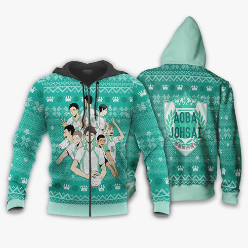 Divesart - Aoba Johsai Ugly Christmas Sweater and Hoodie Haikyuu Anime Xmas Shirt