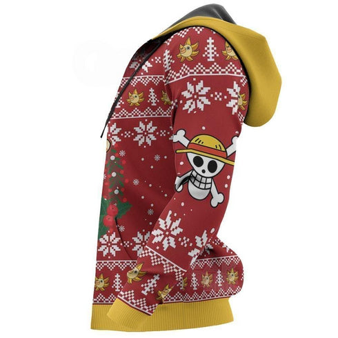 Divesart - Luffy Ugly Christmas Sweater and Hoodie One Piece Anime Xmas