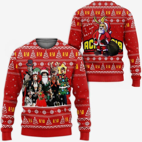 Divesart - My Hero Academia Ugly Christmas Sweater and Hoodie Santa Anime Xmas Gift VA09