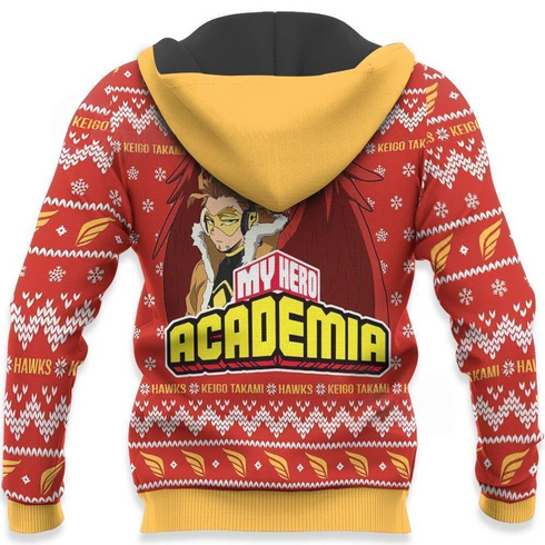 Divesart - Keigo Takami Hawks Ugly Christmas Sweater and Hoodie My Hero Academia Xmas