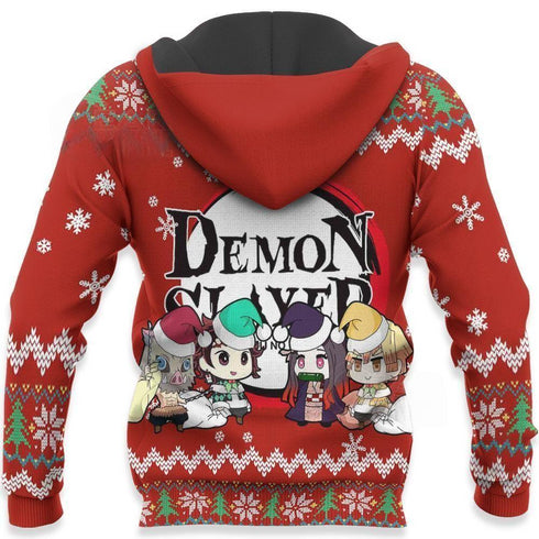 Divesart - Demon Slayer Ugly Christmas Sweater and Hoodie Kimetsu No Yaiba Xmas Gift