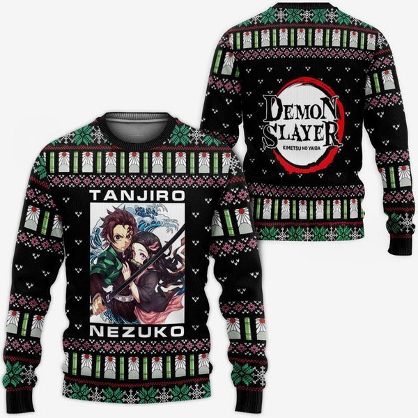 Divesart - Tanjiro And Nezuko Ugly Sweater Christmas Anime Gift