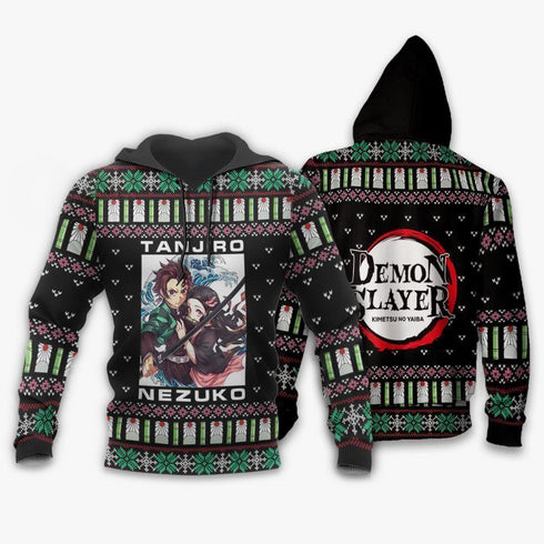 Divesart - Tanjiro And Nezuko Ugly Sweater Christmas Anime Gift