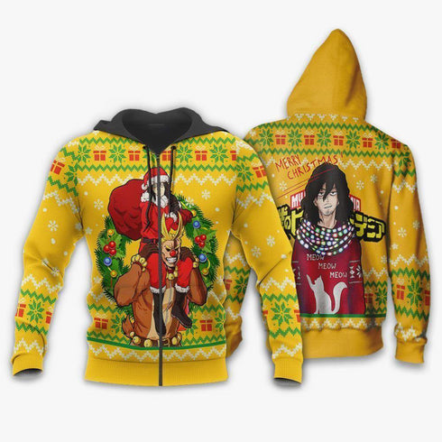 Divesart - Shota Aizawa and All Might Ugly Christmas Sweater and Hoodie MHA Xmas Gift
