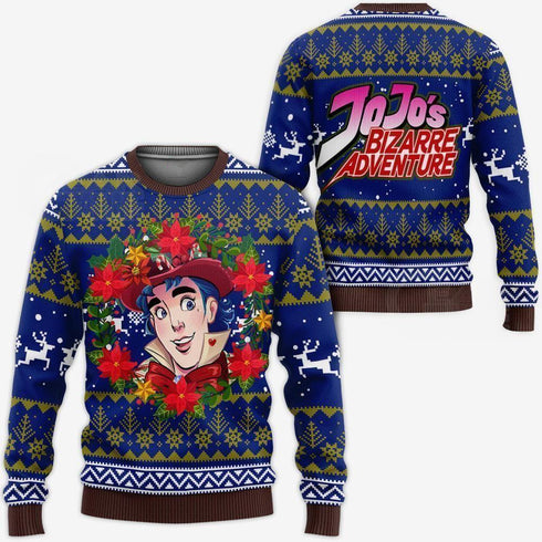 Divesart - Jonathan Joestar Ugly Christmas Sweater and Hoodie JoJo's Anime Xmas Hoodie
