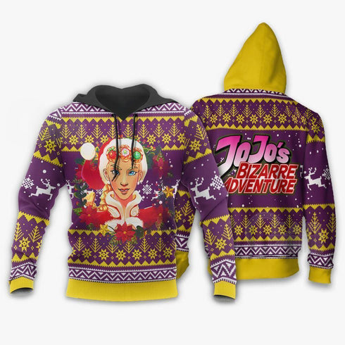 Divesart - Giorno Giovanna Ugly Christmas Sweater and Hoodie JoJo's Anime Xmas Hoodie
