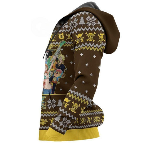 Divesart - Straw Hat Pirates Ugly Christmas Sweater and Hoodie One Piece Anime Xmas