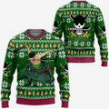 Divesart - Zoro Ugly Christmas Sweater and Hoodie One Piece Anime Xmas