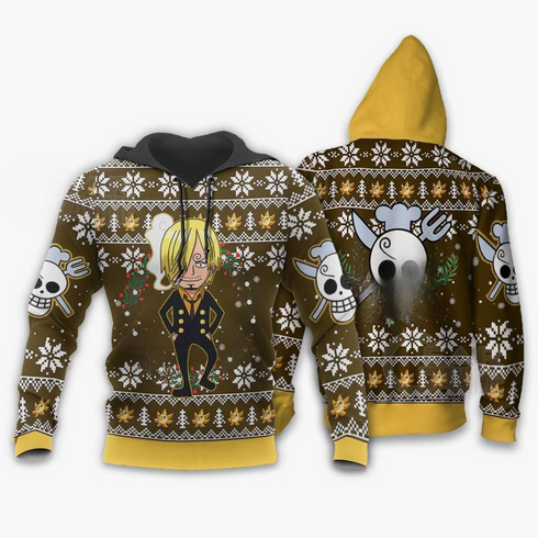 Divesart - Sanji Ugly Christmas Sweater and Hoodie One Piece Anime Xmas