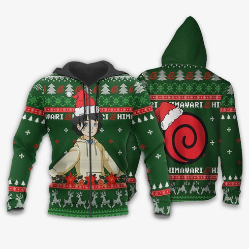 Divesart - Uzumaki Himawari Ugly Christmas Sweater and Hoodie Custom Boruto Anime Xmas Gifts