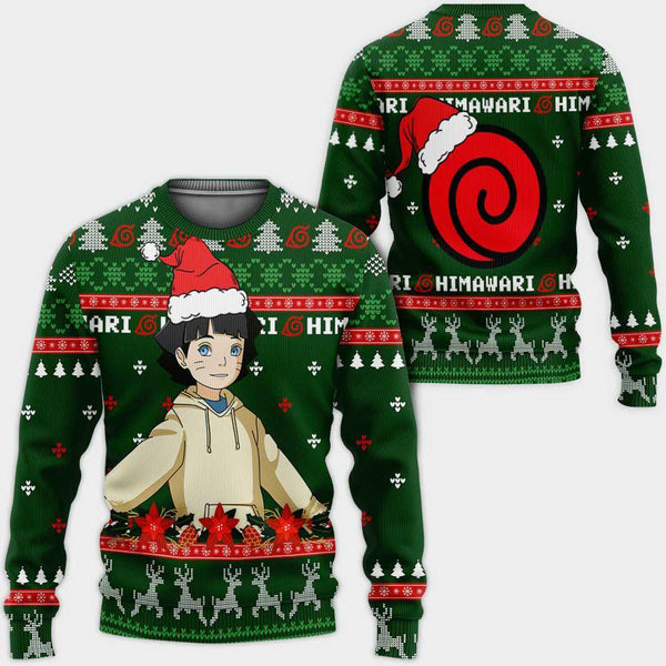 Divesart - Uzumaki Himawari Ugly Christmas Sweater and Hoodie Custom Boruto Anime Xmas Gifts