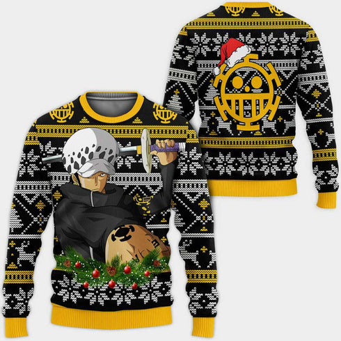 Divesart - Trafalgar Law Ugly Christmas Sweater and Hoodie Custom One Piece Anime Xmas Gifts