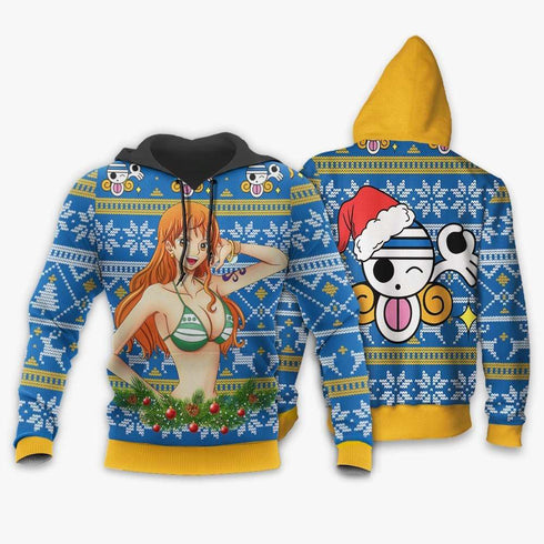 Divesart - Nami Ugly Christmas Sweater and Hoodie Custom One Piece Anime Xmas Gifts
