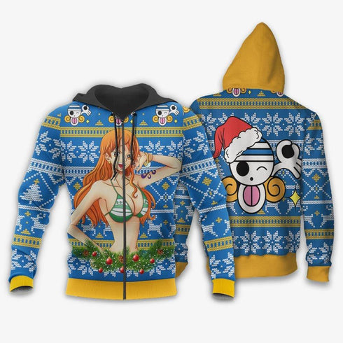 Divesart - Nami Ugly Christmas Sweater and Hoodie Custom One Piece Anime Xmas Gifts