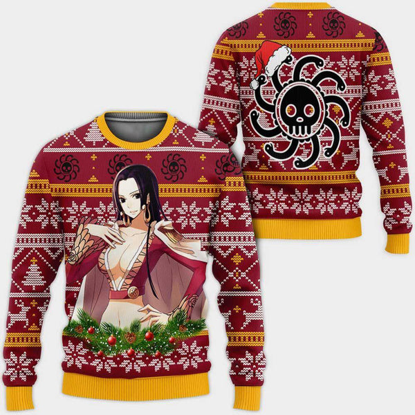 Divesart - Boa Hancock Ugly Christmas Sweater and Hoodie Custom One Piece Anime Xmas Gifts