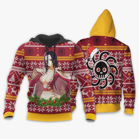 Divesart - Boa Hancock Ugly Christmas Sweater and Hoodie Custom One Piece Anime Xmas Gifts