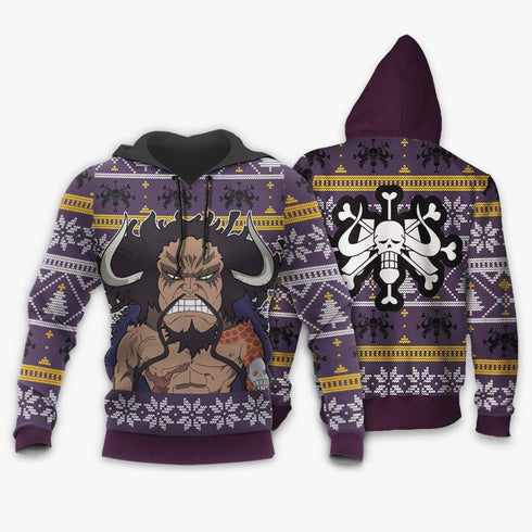 Divesart - Yonko Kaido Ugly Christmas Sweater and Hoodie Custom One Piece Anime Xmas Gifts