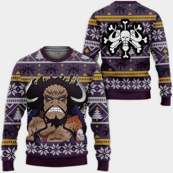 Divesart - Yonko Kaido Ugly Christmas Sweater and Hoodie Custom One Piece Anime Xmas Gifts