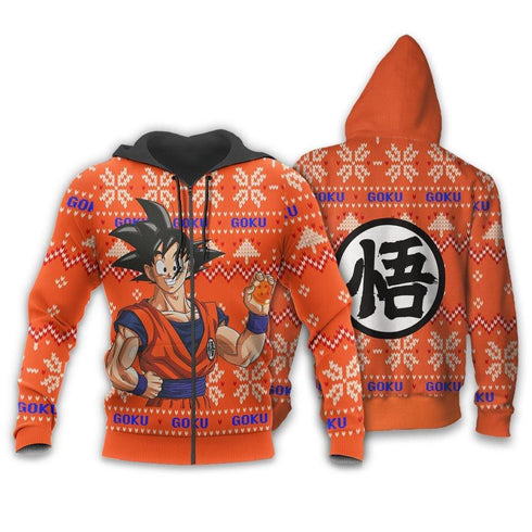 Divesart - Goku Ugly Christmas Sweater and Hoodie Custom Anime DB Xmas Gifts