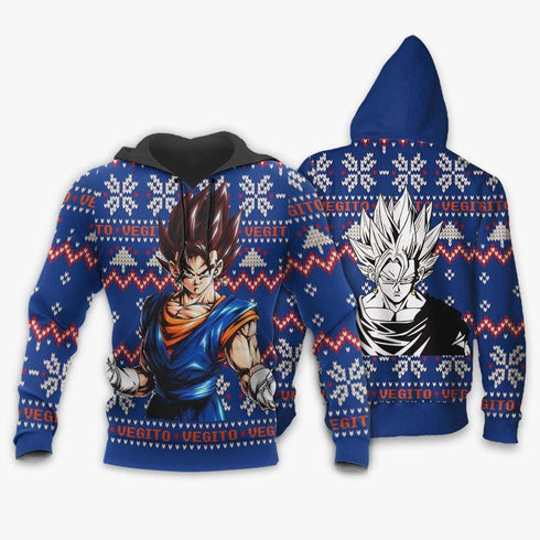Divesart - Vegito Ugly Christmas Sweater and Hoodie Custom Anime DB Xmas Gifts