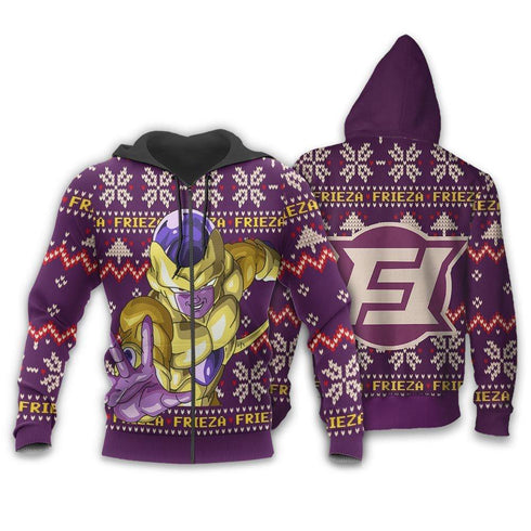 Divesart - Golden Frieza Ugly Christmas Sweater and Hoodie Custom Anime DB Xmas Gifts