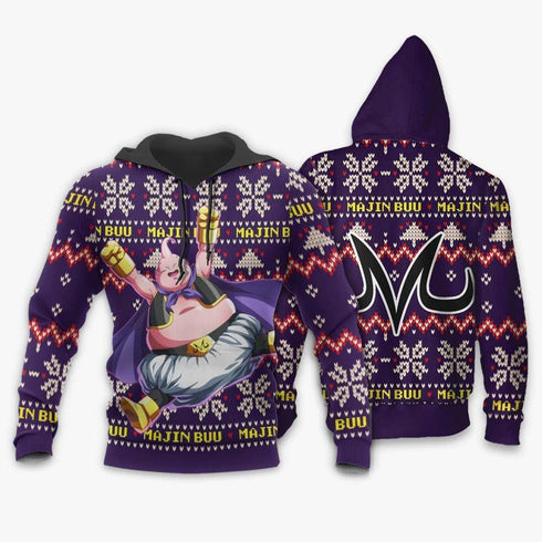 Divesart - Majin Buu Fat Ugly Christmas Sweater and Hoodie Custom Anime DB Xmas Gifts