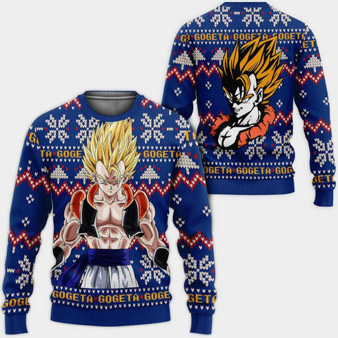 Divesart - Gogeta Ugly Christmas Sweater and Hoodie Custom Anime DB Xmas Gifts