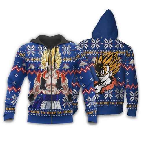 Divesart - Gogeta Ugly Christmas Sweater and Hoodie Custom Anime DB Xmas Gifts