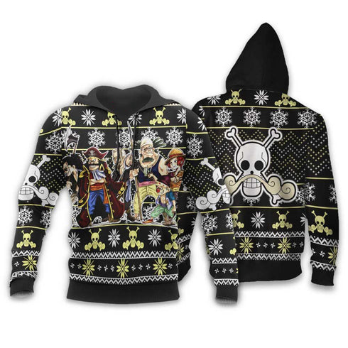 Divesart - Roger Pirates Ugly Christmas Sweater and Hoodie Custom Anime One Piece Xmas Gifts