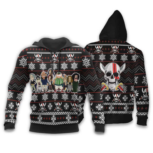 Divesart - Red Hair Pirates Ugly Christmas Sweater and Hoodie Custom Anime One Piece Xmas Gifts