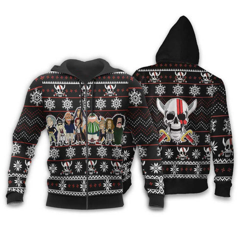 Divesart - Red Hair Pirates Ugly Christmas Sweater and Hoodie Custom Anime One Piece Xmas Gifts