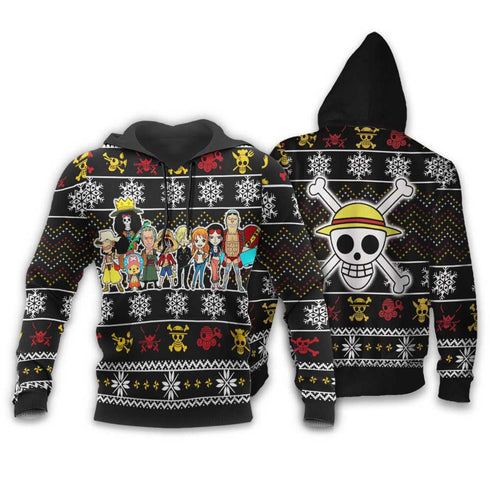 Divesart - Straw Hat Pirates Ugly Christmas Sweater and Hoodie Custom Anime One Piece Xmas Gifts