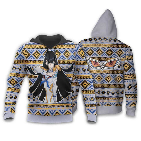 Divesart - Satsuki Kiryuin Ugly Christmas Sweater and Hoodie Custom Anime Kill La Kill Xmas Gifts