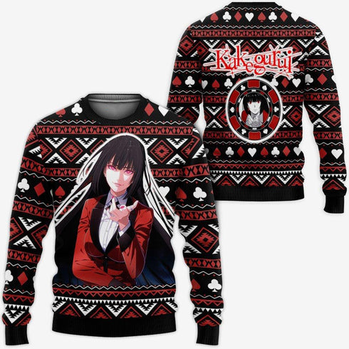 Divesart - Yumeko Ugly Christmas Sweater and Hoodie Custom Anime Kakegurui Xmas Gifts
