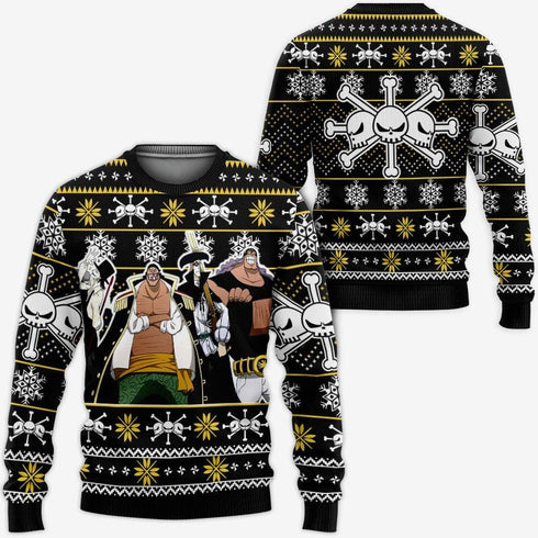 Divesart - Blackbeard Pirates Ugly Christmas Sweater and Hoodie Custom Anime One Piece Xmas Gifts