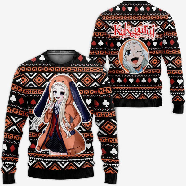 Divesart - Runa Yomozuki Ugly Christmas Sweater and Hoodie Custom Anime Kakegurui Xmas Gifts