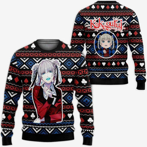Divesart - Kirari Momobami Ugly Christmas Sweater and Hoodie Custom Anime Kakegurui Xmas Gifts