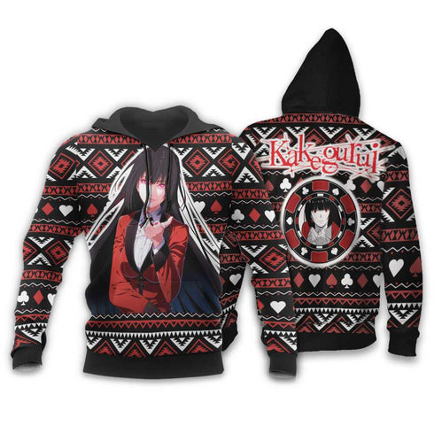 Divesart - Yumeko Ugly Christmas Sweater and Hoodie Custom Anime Kakegurui Xmas Gifts