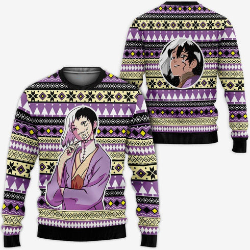 Divesart - Gen Asagiri Ugly Christmas Sweater and Hoodie Custom Anime Dr Stone Xmas Gifts