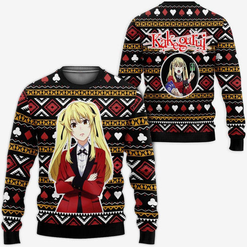 Divesart - Mary Saotome Ugly Christmas Sweater and Hoodie Custom Anime Kakegurui Xmas Gifts