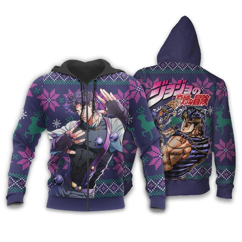 Divesart - Jonathan Joestar Ugly Christmas Sweater and Hoodie Custom Anime Jojo's Bizzare Adventure Xmas Gifts