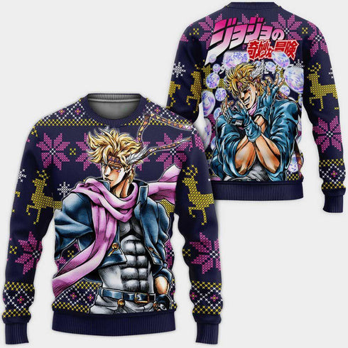 Divesart - Caesar Anthonio Zeppeli Ugly Christmas Sweater and Hoodie Custom JoJo's Bizzare Adventure Anime Xmas Gifts