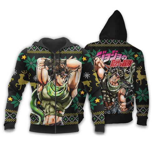 Divesart - Joseph Joestar Ugly Christmas Sweater and Hoodie Custom JoJo's Bizzare Adventure Anime Xmas Gifts