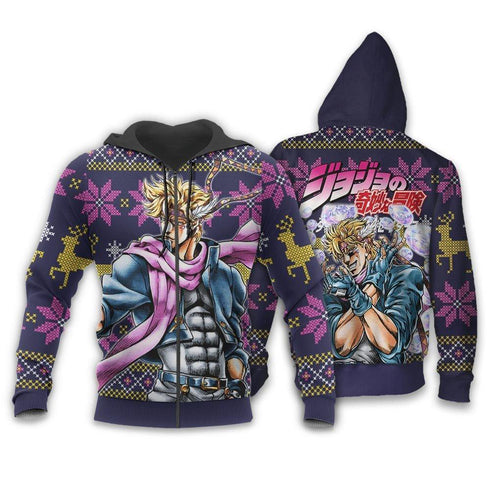 Divesart - Caesar Anthonio Zeppeli Ugly Christmas Sweater and Hoodie Custom JoJo's Bizzare Adventure Anime Xmas Gifts