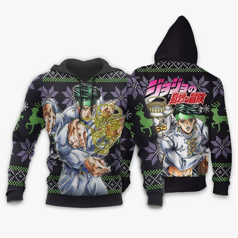 Divesart - Rohan Kishibe Ugly Christmas Sweater and Hoodie Custom Anime Jojo's Bizzare Adventure Xmas Gifts