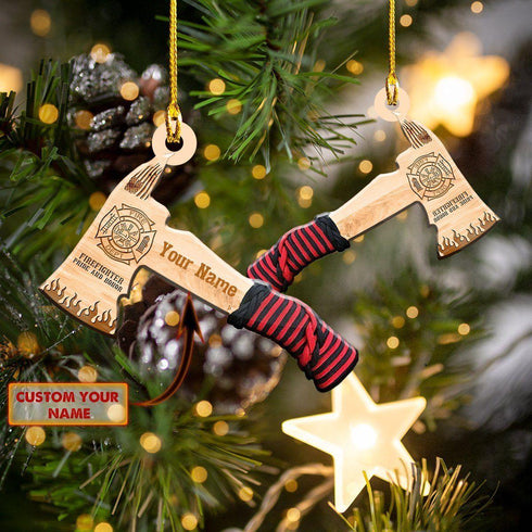 giftngon - Personalized Firefighter Christmas Ornament | Custom Shaped Ornament | Custom Name New V1