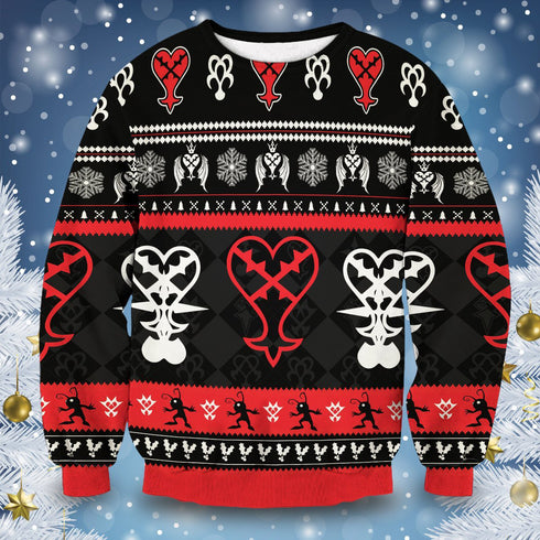 Divesart - Heartless Christmas v2 Unisex Wool Sweater - Ugly Christmas Sweater