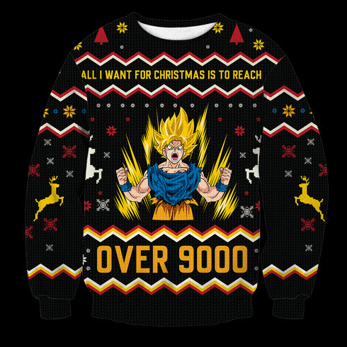 Over 9000 Christmas Unisex Wool Sweater