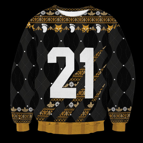 Personalized Team MSBY Black Jackals Christmas Unisex Wool Sweater