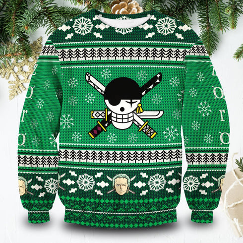 Divesart - Pirate Zoro Unisex Wool Sweater - Ugly Christmas Sweater